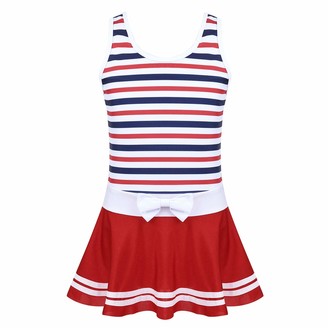 TiaoBug Kids Girl Two Piece Tankini Swimsuit Swimwear Summer Beach Sport Rack Back Top with Boyshort//Skirt Set