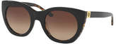 Thumbnail for your product : Tory Burch Rounded Cat-Eye Logo-Temple Sunglasses