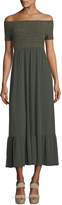 Thumbnail for your product : MICHAEL Michael Kors Off-the-Shoulder Smocked Bodice Long Dress