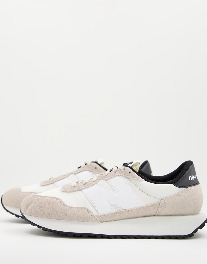 new balance 237 trainers in off white and burgundy
