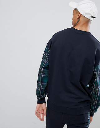 ASOS Design Co Ord Oversized Sweatshirt In Tartan Check