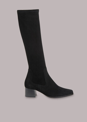 knee high pull on stretch boots