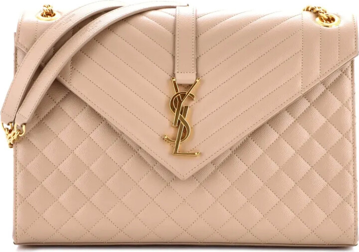 Saint Laurent Pre-Owned Classic Monogram Envelope Satchel Mixed Matelasse Leather Large shoulder bag
