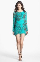 Thumbnail for your product : Dress the Population 'Summer' Leather Yoke High/Low Shift Dress