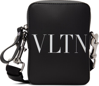 VALENTINO Garavani Mens Messenger Crossbody Leather Bag Black NY2B0586-DSG