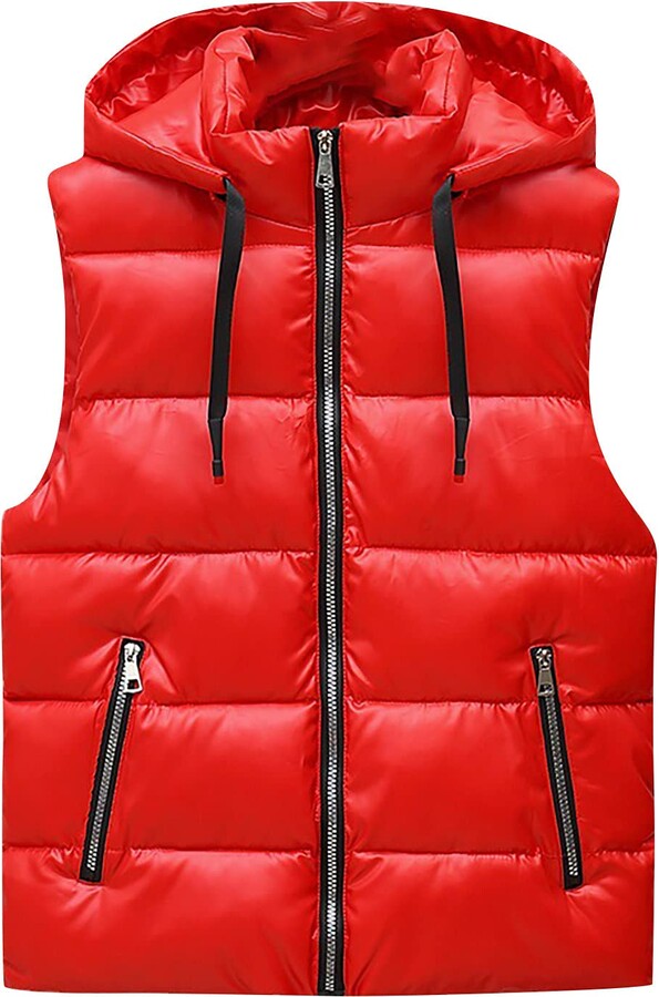 Mrat Plain Gilet Clearance Zip Up Waistcoat Quilted Gilets for Women UK  Sleeveless Hooded Jacket Windproof Drawstring Gilet Trendy Hooded  Bodywarmer Ladies Gilet with Zip Pockets Work Office Red XXL - ShopStyle