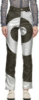 Thumbnail for your product : BARRAGÁN Brown & Silver Cosmic Spiral Faux-Leather Trousers