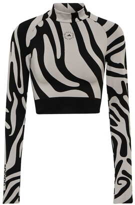 adidas by Stella McCartney Agent of Kindness printed crop top