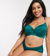 Thumbnail for your product : Dorina Curve Filao polyester high waist bikini bottoms in green - MGREEN