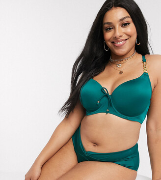 Dorina Curve Filao polyester high waist bikini bottoms in green - MGREEN