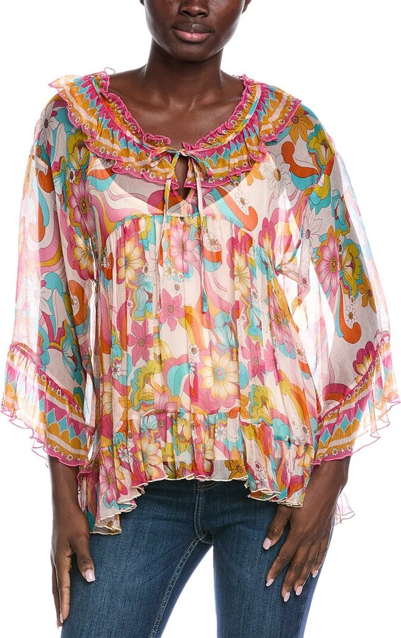 Johnny Was Prismatic Dream Silk Blouse