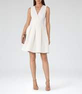 Thumbnail for your product : Reiss Winola - Textured Fit And Flare Dress in Off White