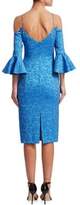 Thumbnail for your product : Theia Cold-Shoulder Jacquard Dress