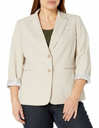 Tahari ASL Womens Plus Size Nested 4 Button Jackeet and Pencil Skirt 