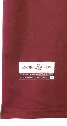 Anchor & Crew Fire Brick Red Digit Print Organic Cotton T-Shirt