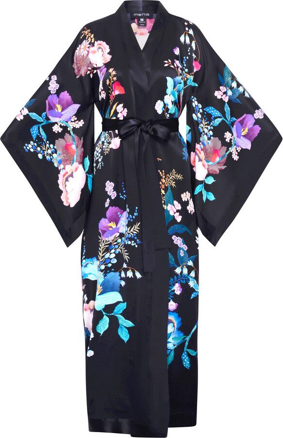 MENG Black Panther Silk Satin Kimono