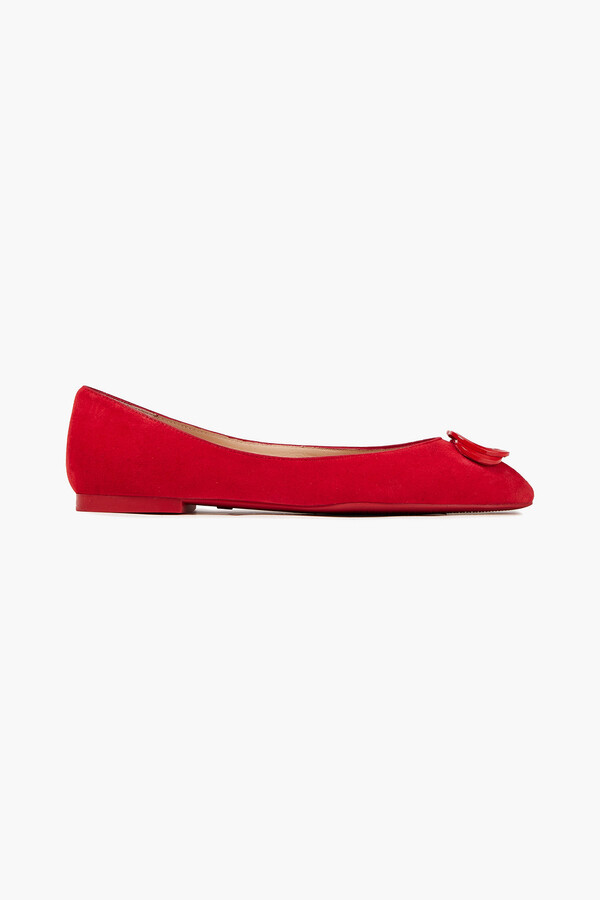 red suede flat shoes