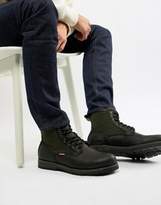 Thumbnail for your product : Levi's logan leather boot with wool detail in black