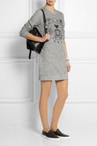 Thumbnail for your product : Kenzo Tiger-embroidered Cotton Sweatshirt Mini Dress - Gray