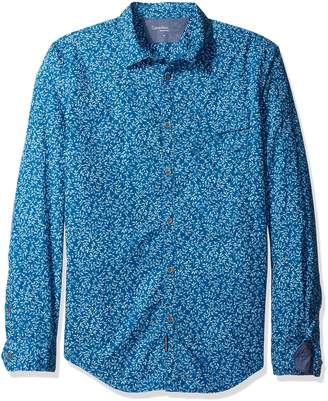 Calvin Klein Men's Long Sleeve Vine Print Button Down Shirt