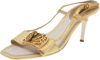 Louis Vuitton® Fame Platform Sandal Yellow. Size 37.0