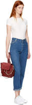 Thumbnail for your product : RE/DONE Indigo High-Rise Straight Crop Jeans