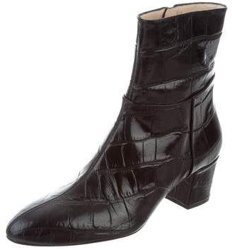 Altuzarra Embossed Leather Pointed-Toe Boots w/ Tags