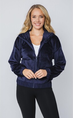 90 Degree By Reflex Womens Double Butter Full Zip Hooded Jacket with Side  Pockets - Evening Blue - Large - ShopStyle Sweatshirts & Hoodies