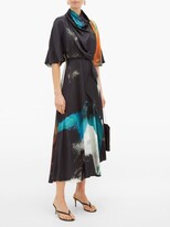 Thumbnail for your product : Roksanda Senja Draped Printed Silk-satin Maxi Dress