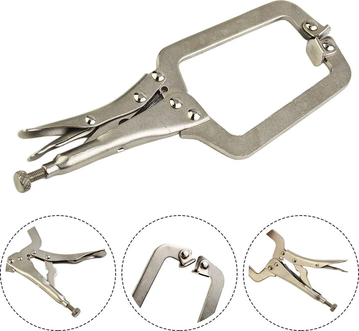 NONE 9 Inch Steel C Clamp Vise Grip Locking Welding Pliers Wood Tenon Locator Tool Tools Herramientas De Mano Ferramentas Man