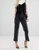 Thumbnail for your product : ASOS High Waist Straight Leg Jeans In Washed Black