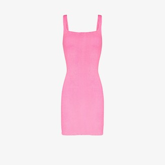 Hunza G Fitted crinkled tank dress