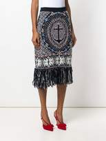 Thumbnail for your product : Thom Browne Wool Blend Anchor Embroidery Pencil Skirt