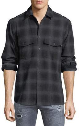 Marcelo Burlon County of Milan Sham Jaguar-Print Flannel Plaid Shirt