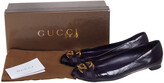 Thumbnail for your product : Gucci Purple Patent And Leather Interlocking G Buckle Ballet Flats Size 38.5