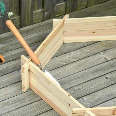 Ophelia & Co. Outsunny Wooden Raised Garden Bed, Hexagon Screwless Planters For Outdoor Plants, Vegetables, Flowers, Herbs