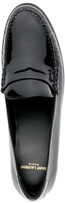 Saint Laurent Vern patent-leather penny loafers