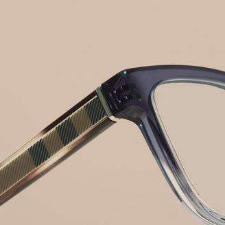 Burberry Check Detail Rectangular Optical Frames