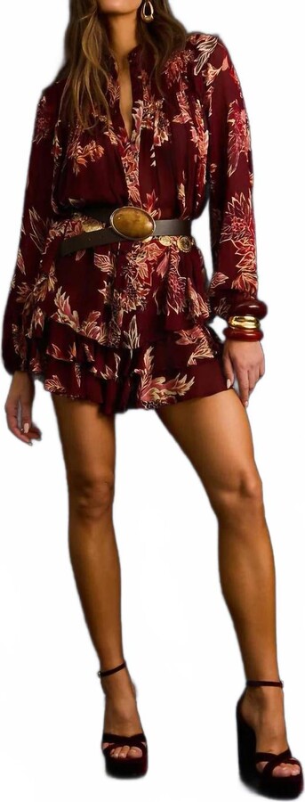 HEMANT AND NANDITA Niya Smocked Top In Wine