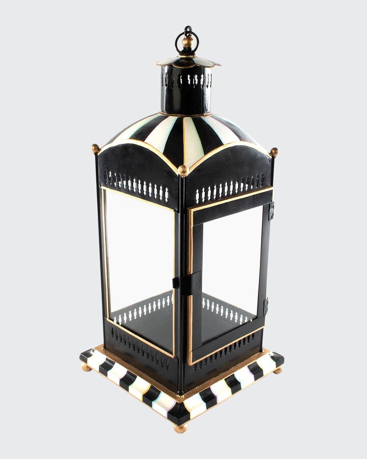 Lights4fun Effi Large TruGlow® Candle Lantern Brass Effect Artisan Collection 34cm Indoor Use 