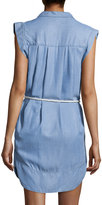 Thumbnail for your product : L'Agence Sleeveless Twill Chambray Shirt Dress, Washed Indigo