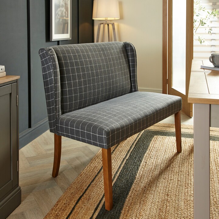 Dunelm Oswald Bench Seat Grey/White ShopStyle