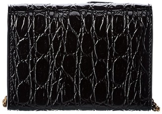Saint Laurent Croc-Embossed Leather Wallet On Chain