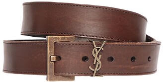Saint Laurent 3cm Smooth Leather Belt