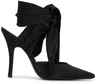 black shoes with bow on front