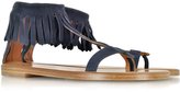 Thumbnail for your product : Marc Jacobs Dark Blue Suede Fringe Flat Sandal
