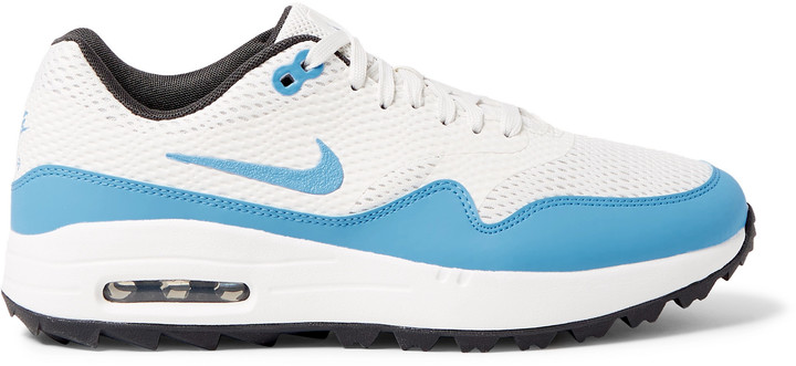 Nike Air Max 1g Faux Leather-Trimmed Coated-Mesh Golf Shoes - ShopStyle