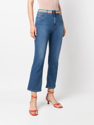 Love Moschino Cropped Bootcut Jeans