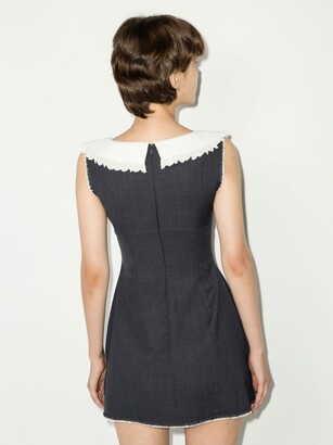 SHUSHU/TONG Grey Frilled Neck Dress - ShopStyle