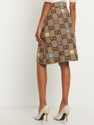GG canvas skirt in camel and ebony  GUCCI ZA